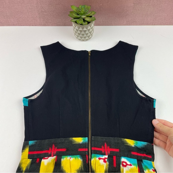 Staring At Stars Urban Outfitters Linen Blend Black Yellow Red Dress Women - Picture 5 of 6